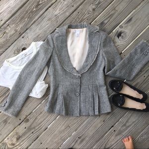 WHBM medium weight grey wool blazer